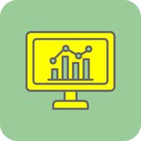 statistiques rempli Jaune icône vecteur
