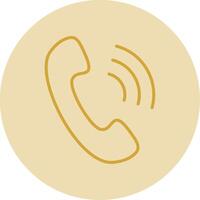 téléphone appel ligne Jaune cercle icône vecteur