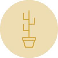 cactus ligne Jaune cercle icône vecteur
