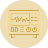 oscilloscope ligne Jaune cercle icône vecteur
