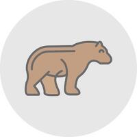 ours ligne rempli lumière icône vecteur