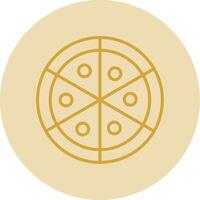 Pizza ligne Jaune cercle icône vecteur
