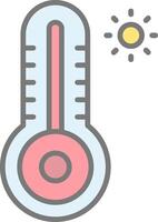 thermomètre ligne rempli lumière icône vecteur