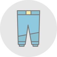 pantalon ligne rempli lumière icône vecteur