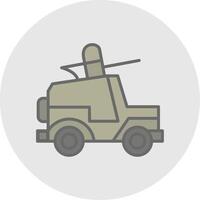 jeep ligne rempli lumière icône vecteur