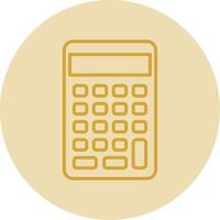 calculatrice ligne Jaune cercle icône vecteur