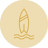 le surf ligne Jaune cercle icône vecteur