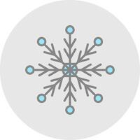 flocon de neige ligne rempli lumière icône vecteur