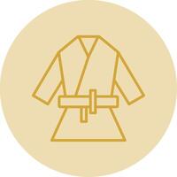 kimono ligne Jaune cercle icône vecteur