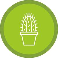 cactus ligne multi cercle icône vecteur