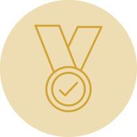 médaille ligne Jaune cercle icône vecteur