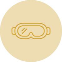 des lunettes de protection ligne Jaune cercle icône vecteur