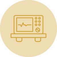 ecg dispositif ligne Jaune cercle icône vecteur