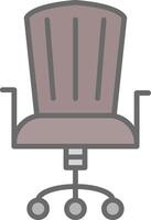 Bureau chaise ligne rempli lumière icône vecteur