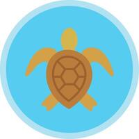 mer tortue plat multi cercle icône vecteur