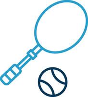 tennis ligne bleu deux Couleur icône vecteur