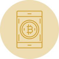 bitcoin Payer ligne Jaune cercle icône vecteur