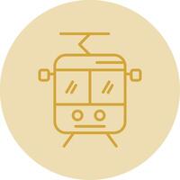 tram ligne Jaune cercle icône vecteur