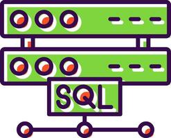 sql rempli conception icône vecteur