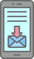 courrier ligne rempli lumière icône vecteur