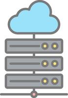 hébergement serveur ligne rempli lumière icône vecteur