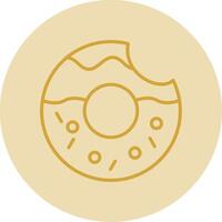 Donut ligne Jaune cercle icône vecteur