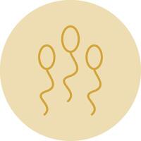 sperme ligne Jaune cercle icône vecteur