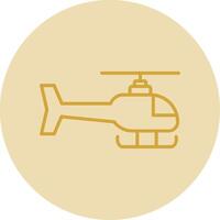 hélicoptère ligne Jaune cercle icône vecteur