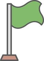 drapeau ligne rempli lumière icône vecteur