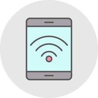 Wifi ligne rempli lumière icône vecteur