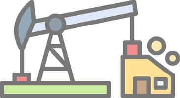 pétrole pompe ligne rempli lumière icône vecteur