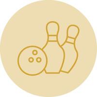bowling ligne Jaune cercle icône vecteur