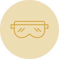 sécurité des lunettes ligne Jaune cercle icône vecteur