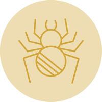 araignée ligne Jaune cercle icône vecteur
