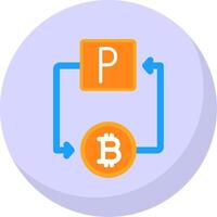 bitcoin Pay Pal plat bulle icône vecteur