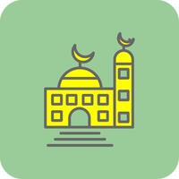mosquée rempli Jaune icône vecteur