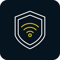 Wifi Sécurité ligne Jaune blanc icône vecteur