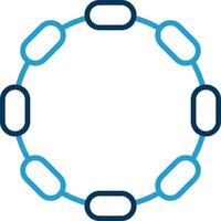 chaîne ligne bleu deux Couleur icône vecteur