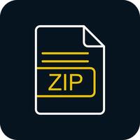 Zip *: français fichier format ligne Jaune blanc icône vecteur