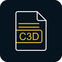 c3d fichier format ligne Jaune blanc icône vecteur
