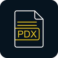 pdx fichier format ligne Jaune blanc icône vecteur
