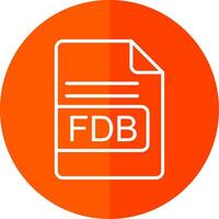 fdb fichier format ligne Jaune blanc icône vecteur
