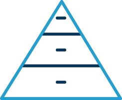pyramide graphiques ligne bleu deux Couleur icône vecteur