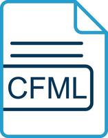 cfml fichier format ligne bleu deux Couleur icône vecteur