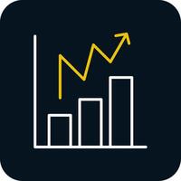 statistique graphique ligne Jaune blanc icône vecteur