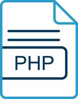 php fichier format ligne bleu deux Couleur icône vecteur