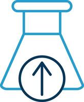 envoyer une analyse ligne bleu deux Couleur icône vecteur