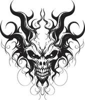 sinistre symbolisme noir tête de diable malveillant marque mal tête de diable tatouage vecteur