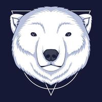 illustration vectorielle de tête d'ours polaire vecteur