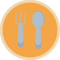cuillère et fourchette plat multi cercle icône vecteur